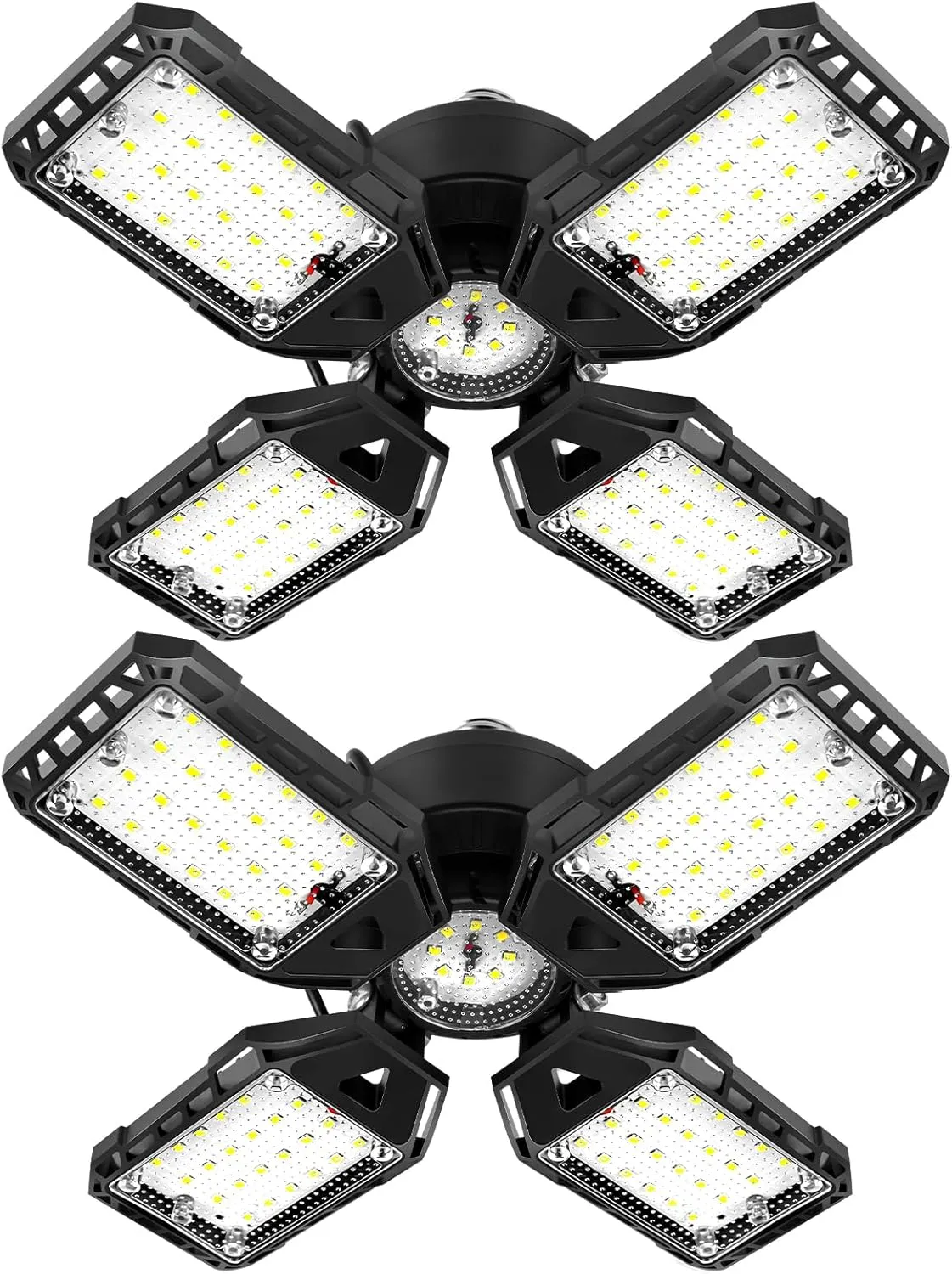 LED Garage Lights Bulb 2 Pack - 120W, 12000LM 6500K Led Shop Light with 4 1 Deformable Panels, Basement Barn Light, E26/E27 for Warehouse, Shop