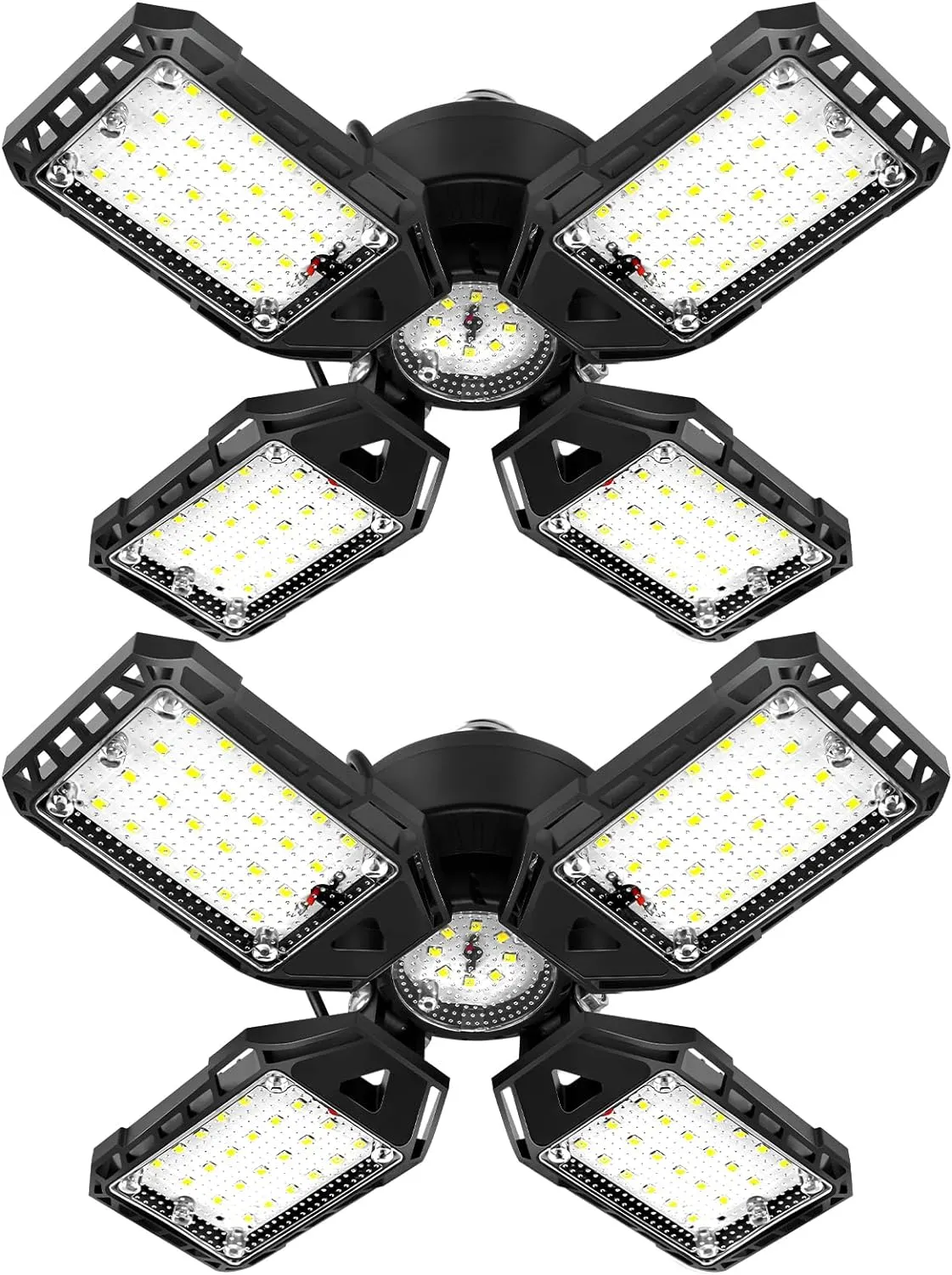 LED Garage Lights Bulb 2 Pack - 120W, 12000LM 6500K Led Shop Light with 4 1 Deformable Panels, Basement Barn Light, E26/E27 for Warehouse, Shop
