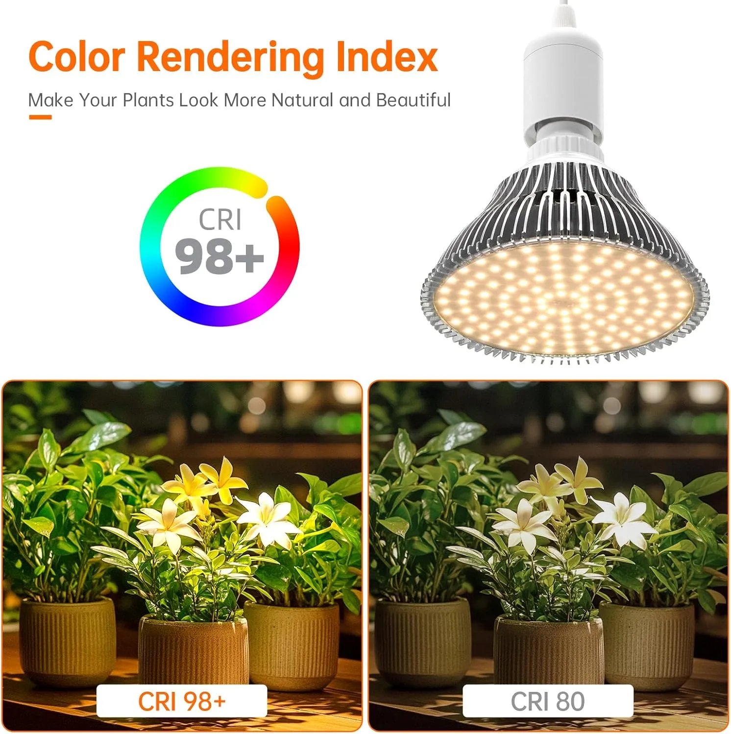 LED Hanging Grow Light, Grow Light Bulb for Indoor Plants, 25W Full Spectrum Hanging Grow Light,3000K Plant Light Bulbs with 16.4FT Power Cord, Pendant Grow Lights for Indoor Plants, 1 Pack