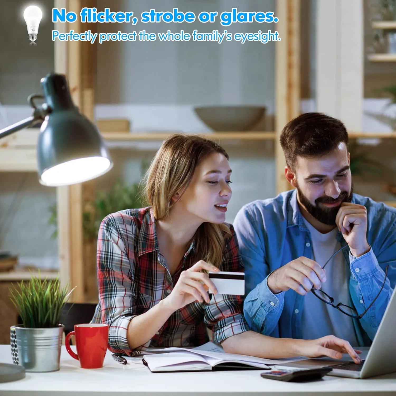 LED Light Bulbs, 100 Watt Equivalent A19 LED Bulbs, 13W 5000K Daylight White 1500 Lumens Non-Dimmable Bright E26 Edison Medium Screw Bulbs for Home Bedroom Kitchen Living Room Office Lamp, 10-Pack