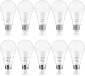 LED Light Bulbs, 100 Watt Equivalent A19 LED Bulbs, 13W 5000K Daylight White 1500 Lumens Non-Dimmable Bright E26 Edison Medium Screw Bulbs for Home Bedroom Kitchen Living Room Office Lamp, 10-Pack