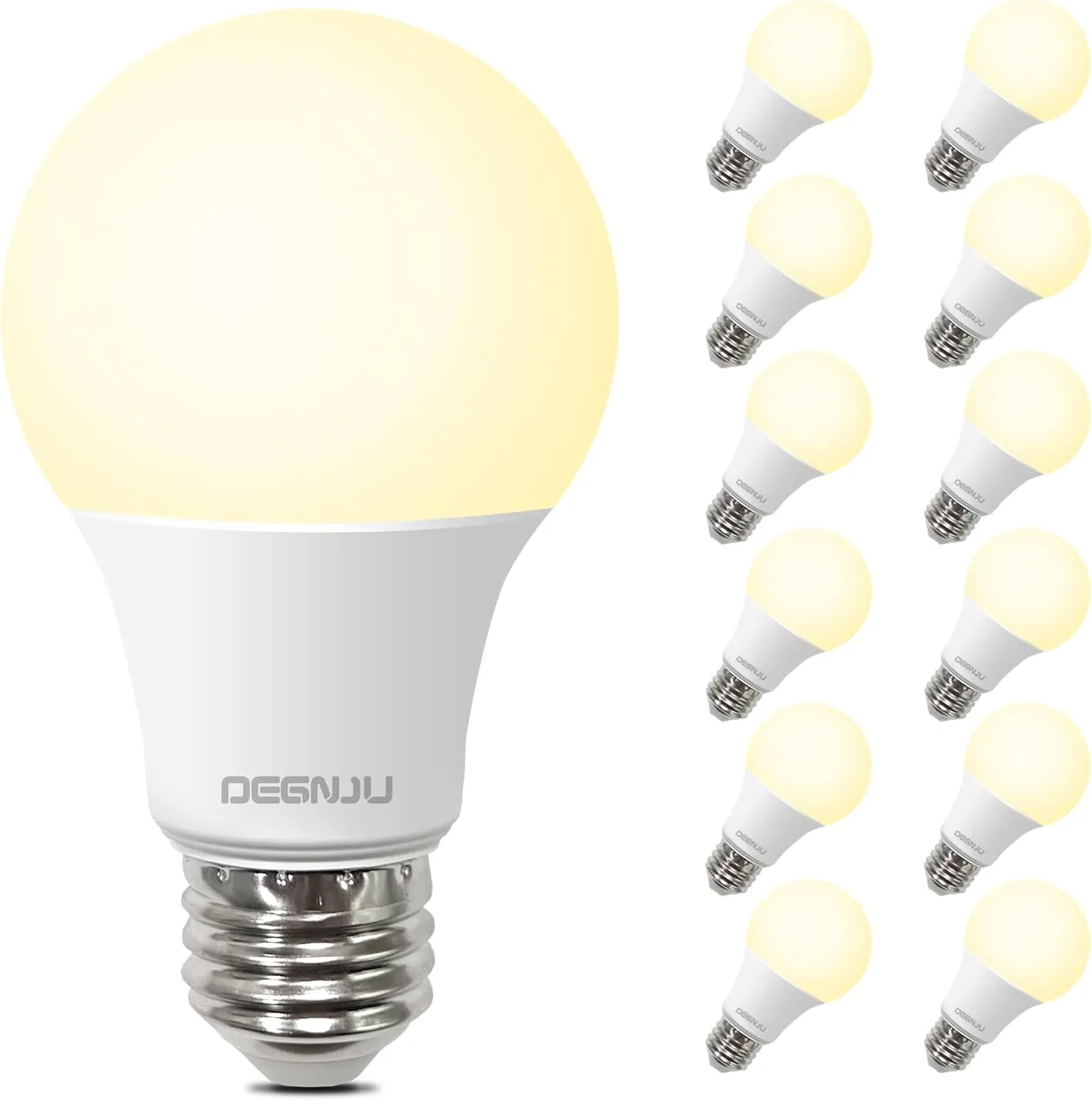 LED Light Bulbs Soft White 2700K, 60 Watt Equivalent LED Bulbs, A19 Standard Bulbs, 800 LM, 15000 Hours, E26 Base, Non-Dimmable, 8.5W White LED Bulbs for Bedroom Living Room, 12 Pack