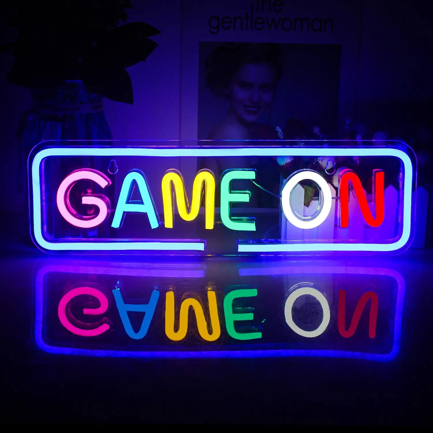 LED Neon Light Game Room Decor, Game Console Zone Hanging Night Lamp for Bedroom, Party, or Holiday Gift with USB Power