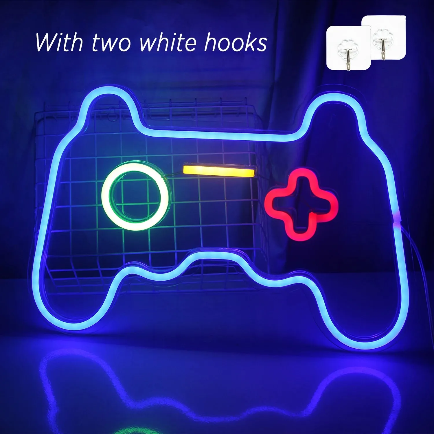 LED Neon Light Game Room Decor, Game Console Zone Hanging Night Lamp for Bedroom, Party, or Holiday Gift with USB Power