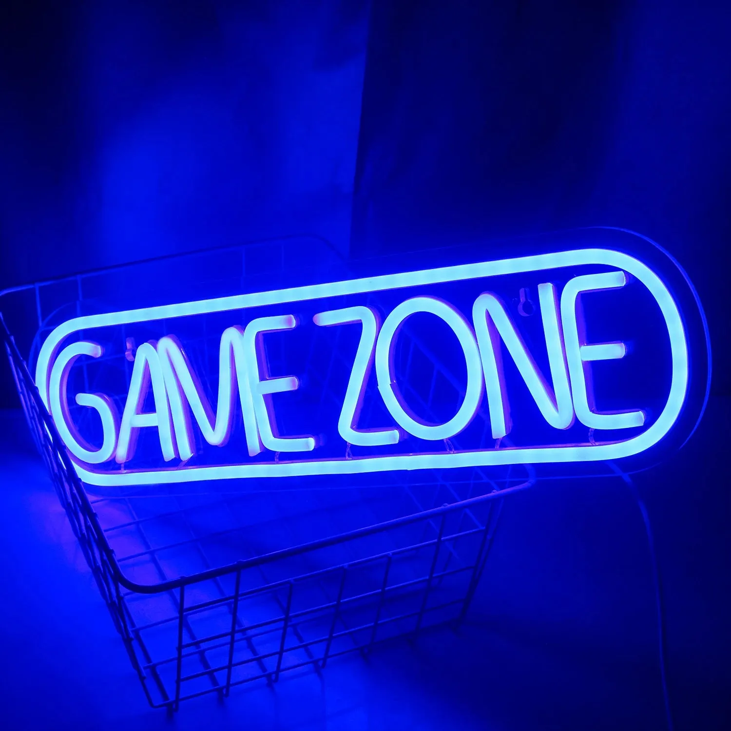 LED Neon Light Game Room Decor, Game Console Zone Hanging Night Lamp for Bedroom, Party, or Holiday Gift with USB Power
