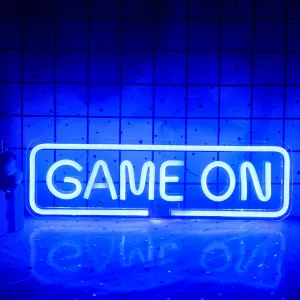 LED Neon Light Game Room Decor, Game Console Zone Hanging Night Lamp for Bedroom, Party, or Holiday Gift with USB Power