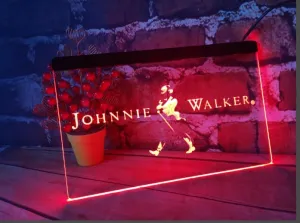 LED Neon Light Sign for Johnnie Walker Bar Beer Pub Store Aclo Shop Club Man Caves Home Party Vintage - Inspired The Ultimate Accessory Brighten Up Your Space