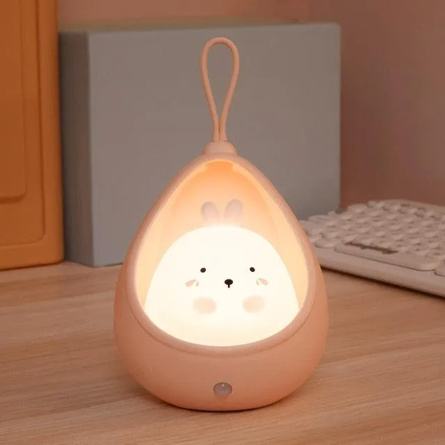LED Night Light Sensor Control Cute Animal