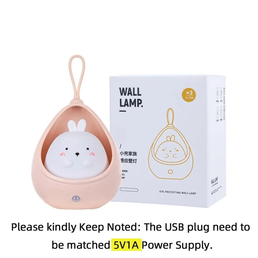 LED Night Light Sensor Control Cute Animal