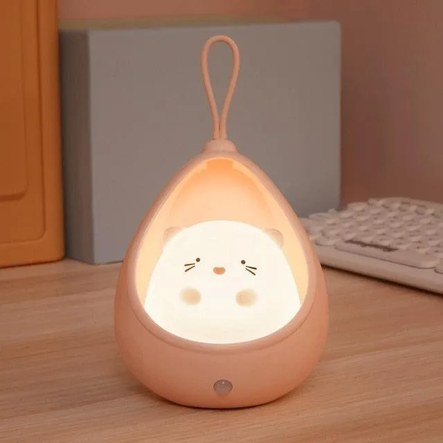 LED Night Light Sensor Control Cute Animal