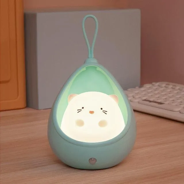 LED Night Light Sensor Control Cute Animal