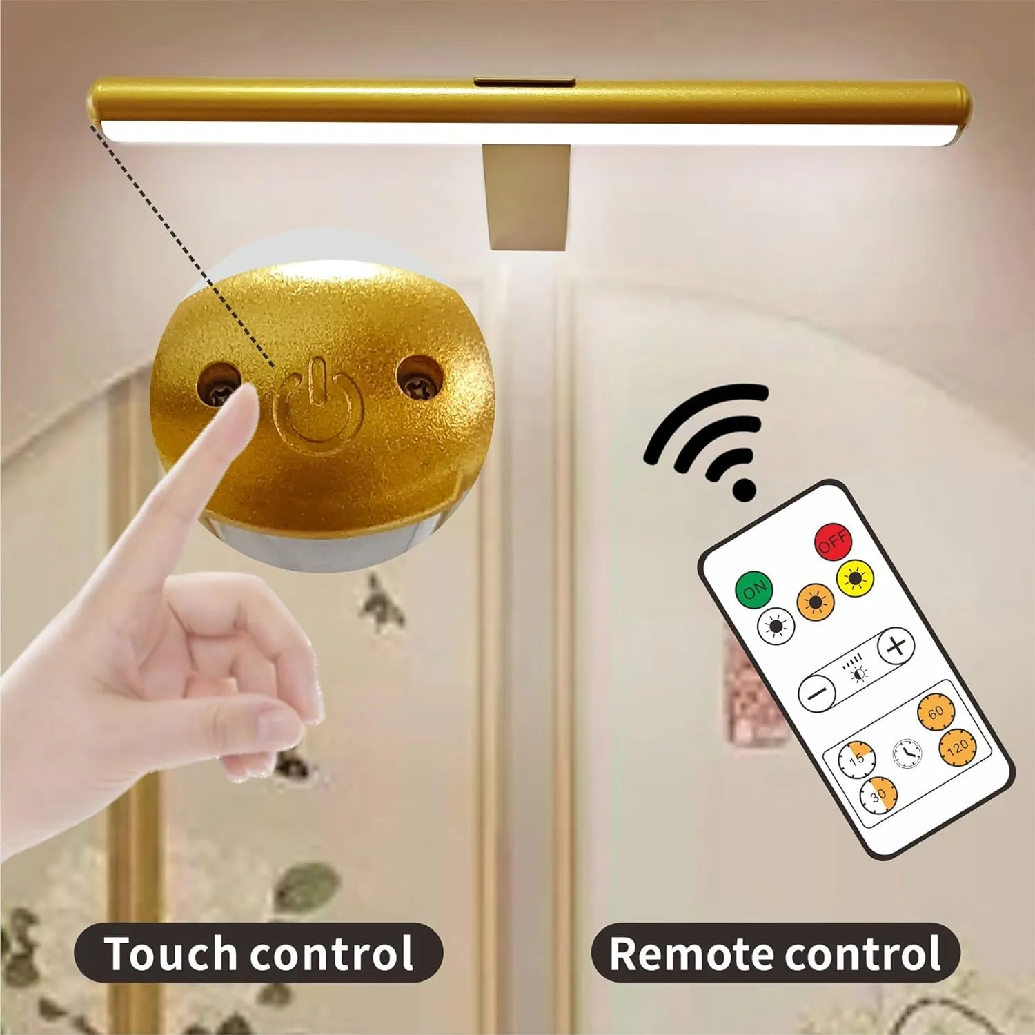 LED Picture Light with Remote, Rechargeable - 16'' Full Metal Art Display Light, Brightness Dimmable Timer Off for Pictures, Paintings, Gallery Frame, Darboard