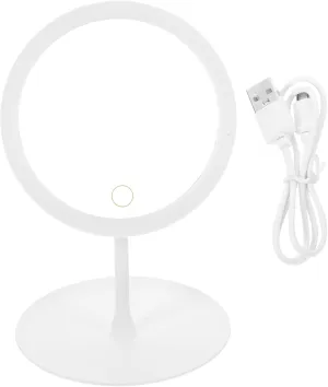 Led Smart Makeup Mirror 10x Magnification 360° Rotating Rechargeable Non-Slip for Beauty Vanity