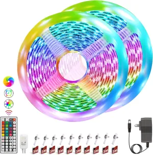 LED Strip Lights 32ft 300 Bright LEDs RGB LED Light Strip Color Changing LED Strip Lights with Remote LED Lights for Bedroom Bed Kitchen Bar LED Strips for Room Home