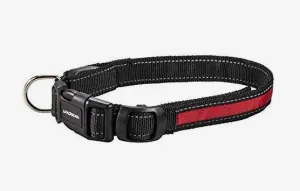 LED USB Rechargeable Medium Dog Collar 16-18 inches- RED