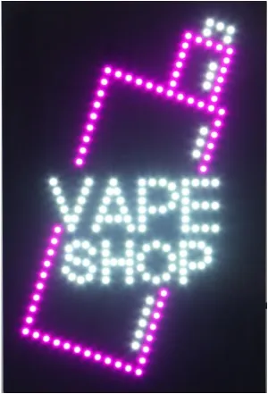 LED Vape Shop Sign, Super Bright, Multiple Modes, Easy to Use, Durable, Energy Saving, Pink, 24 x 16 Inches, Modern Style, Open