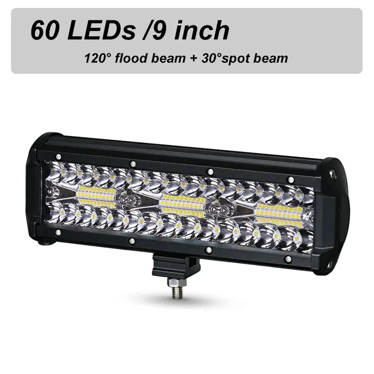 LED Work Light Bar - 12V 24V Off-Road Spot & Flood Combo, 60W-660W, IP68 Waterproof, 6000K White, for ATV, UTV, Jeep, Truck, Boat, SUV