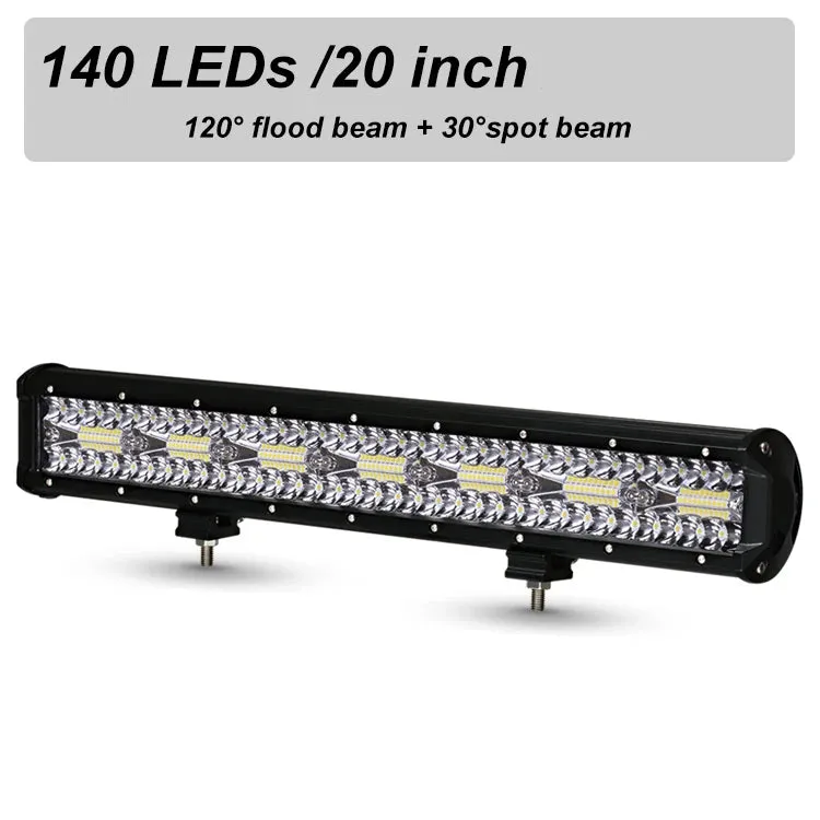LED Work Light Bar - 12V 24V Off-Road Spot & Flood Combo, 60W-660W, IP68 Waterproof, 6000K White, for ATV, UTV, Jeep, Truck, Boat, SUV