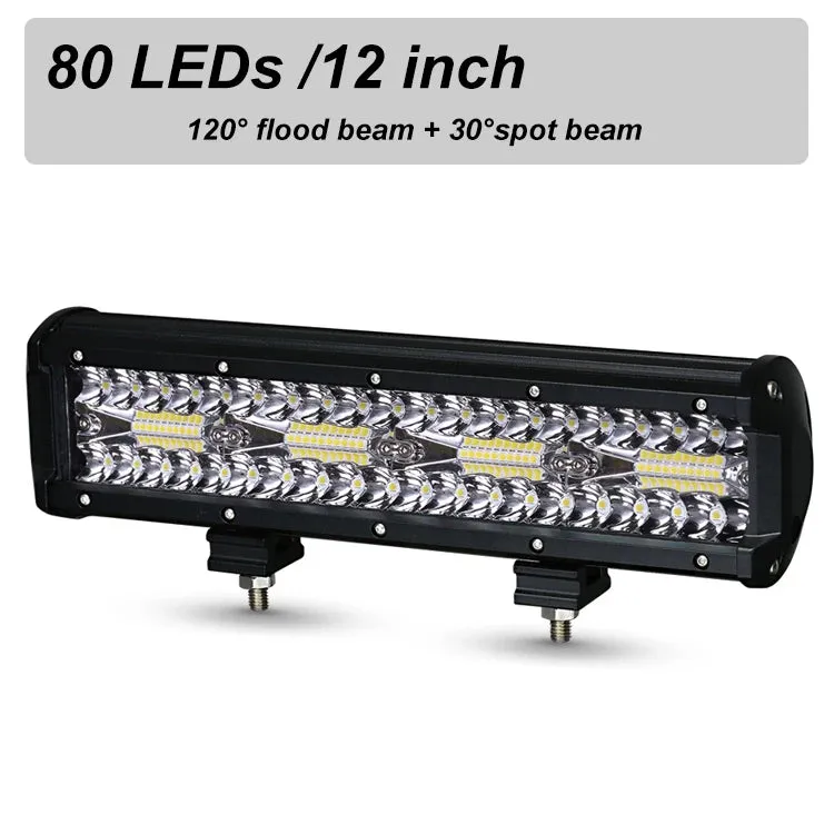 LED Work Light Bar - 12V 24V Off-Road Spot & Flood Combo, 60W-660W, IP68 Waterproof, 6000K White, for ATV, UTV, Jeep, Truck, Boat, SUV