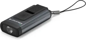 Ledlenser K6R Safety Alert Ultra-Compacted Foldout USB-A Rechargeable Keychain Flashlight 400 Lumens in Gift Box, Gray