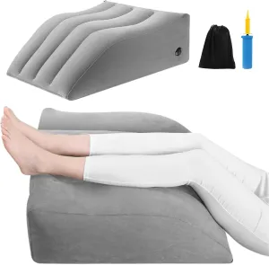 Leg Elevating Pillow, Inflatable Wedge Pillows for Sleeping, Leg Pillow Elevation Blood Circulation and Reduce Swelling, Comfort Bolster Pillow for Legs for Pregnant, Surgery and Injury