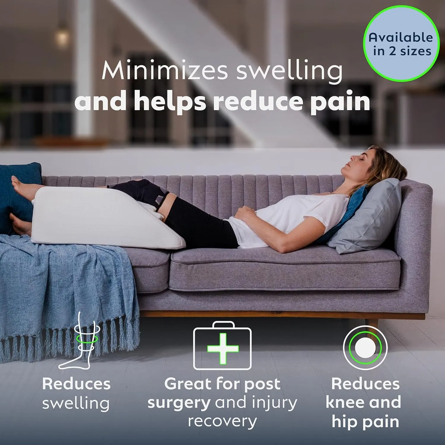 Leg Elevation Pillow, Elevating Pillow, Leg Wedge, Foot Pillow, Knee Replacement Recovery Aids, Leg Support Pillow, Knee Surgery Recovery Equipment
