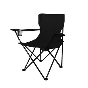 Levede Camping Chairs Folding Arm Foldable Black-SA_Rural