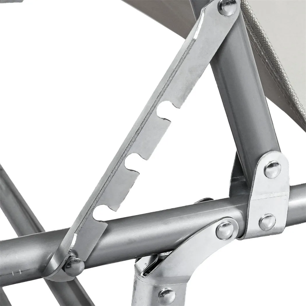 Levede Foldable Lounge Chairs with Canopy Grey-NT_Metro