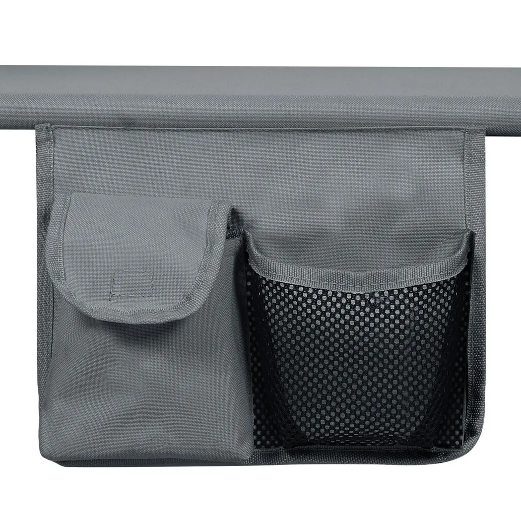 Levede Foldable Lounge Chairs with Canopy Grey-NT_Rural