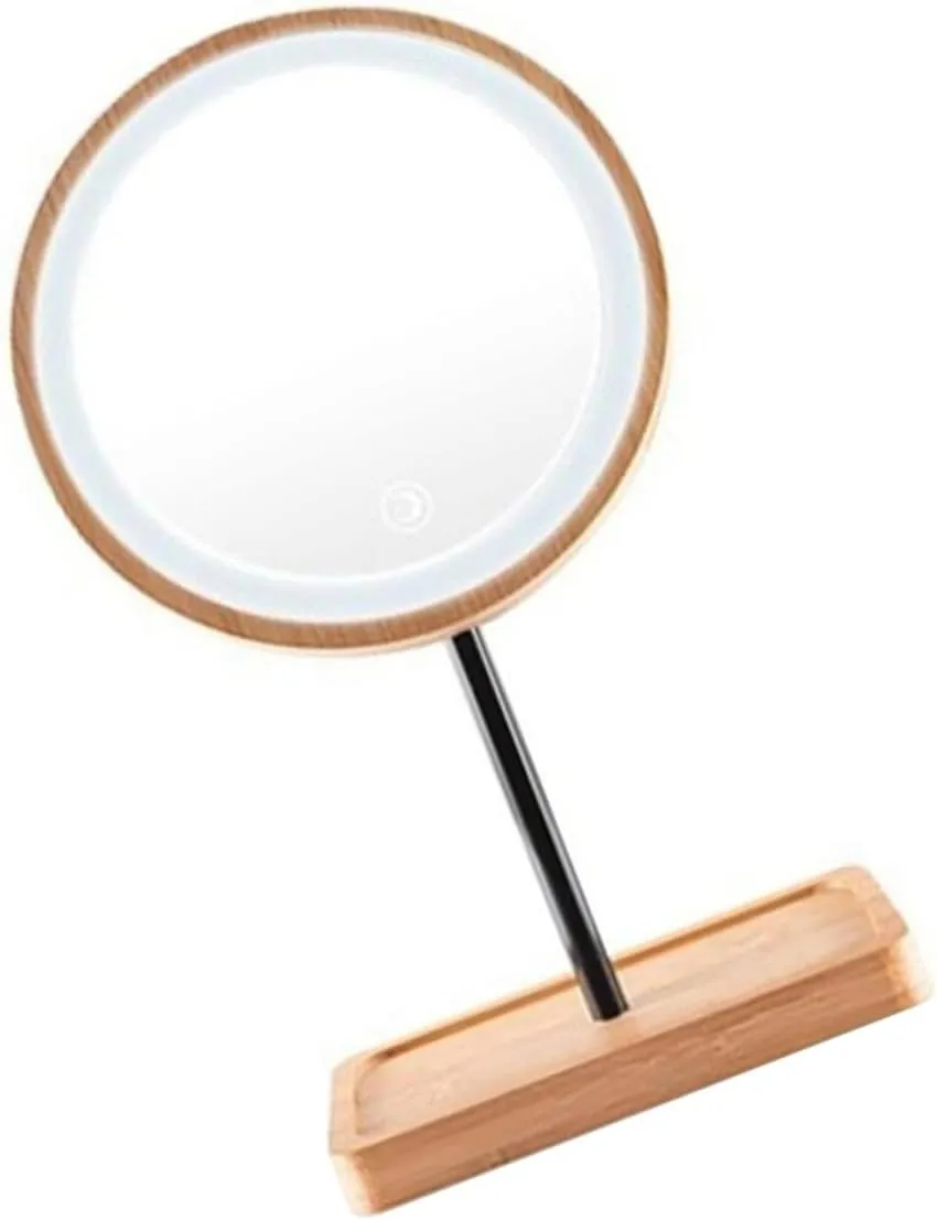 Lighted Makeup Mirror with Tray Led Lighting Tabletop Vanity Mirror for Home