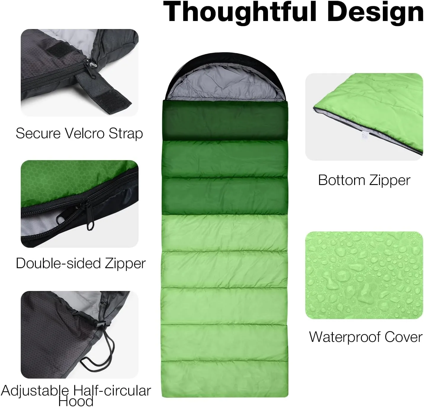 Lightweight Backpacking Sleeping Bag, Waterproof Cold Weather Sleeping Bags, Portable Compact Sleeping Bag for Adults Winter Camping Hiking Hunting