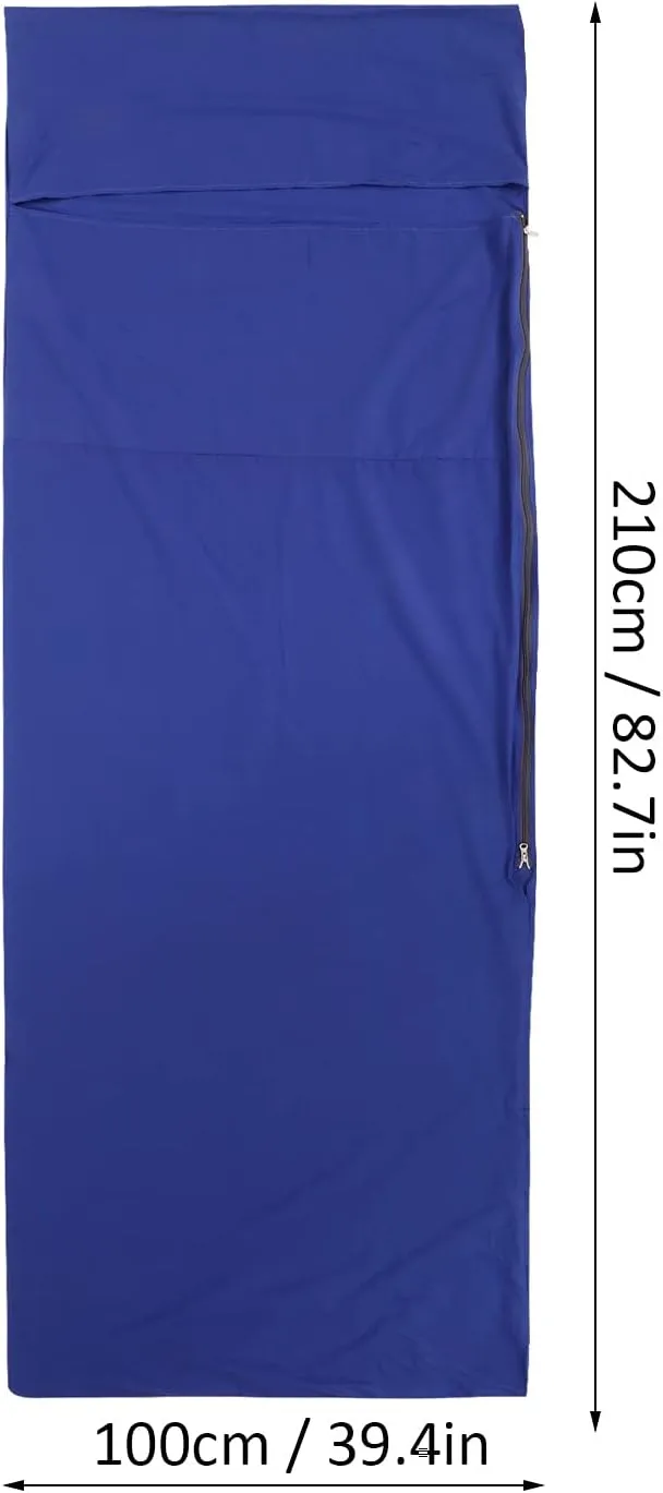 Lightweight Cotton Sleeping Bag Liner, Breathable and Soft Travel Sleeping Sack, Hotel and Hostel Sleeping Bag Liner, Sleeping Bag Liner with Side Zipper