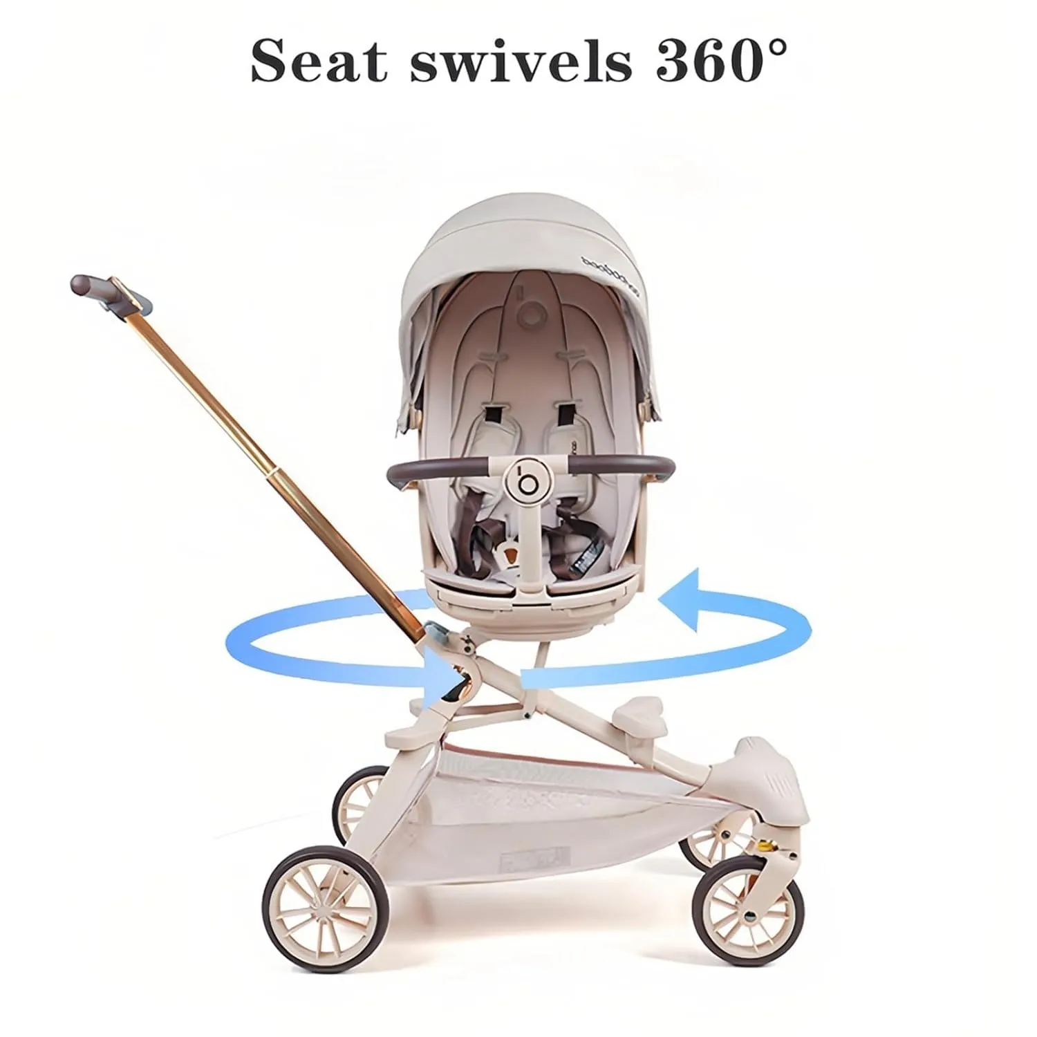 Lightweight Folding Stroller Wagon for Baby & Toddler Travel, 360° Reversible Seat, Adjustable Canopy with Storage Basket, Airplane-Friendly Compact Umbrella Stroller