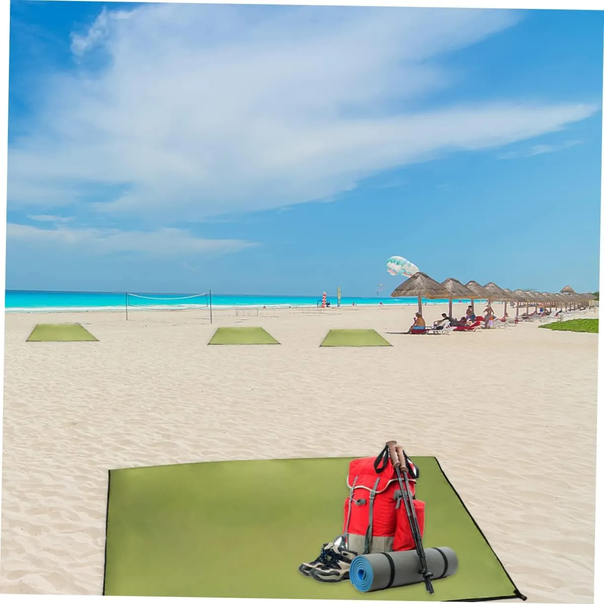 Lightweight Oxford Cloth Mat Waterproof Ground Camping Pad Tent Beach Camping 300x300cm UV Protection