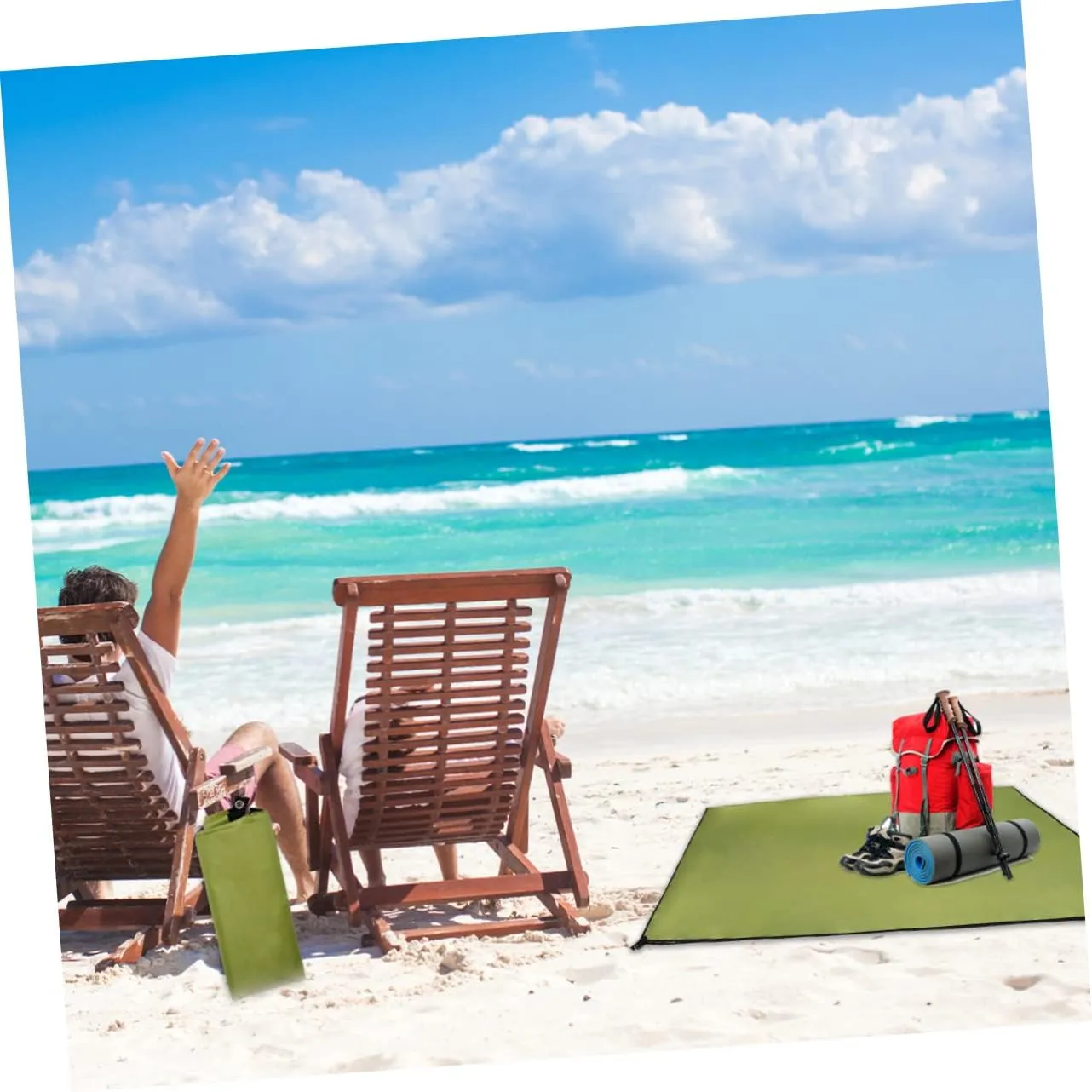 Lightweight Oxford Cloth Mat Waterproof Ground Camping Pad Tent Beach Camping 300x300cm UV Protection
