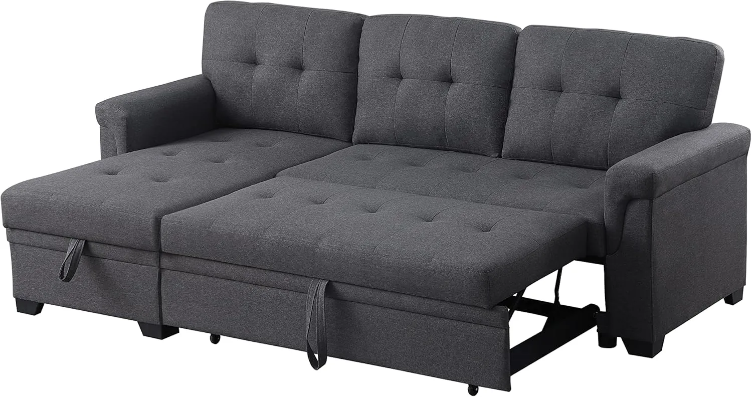Lilola Home Lucca Sectional Sleeper - Versatile Sleeper Couch & Sofa Bed with Storage - Comfortable with Storage, Small Sofa counch