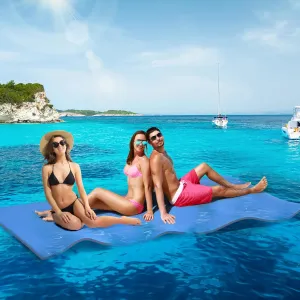 Lily Pad Floating Mat, 9' Floating Water Mat, 3-Layer Tear-Resistant XPE Foam Water Mat for Lake, Water Recreation Pool, Beach, Ocean(Blue)