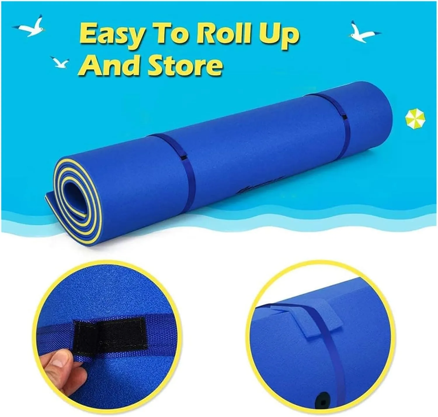Lily Pad Floating Mat,Floating Water Mat, Lily Pad, Bouncy Tear-Resistant 3-Layer XPE Foam, Roll-Up Floating Island River Rafts for Pool Lake Ocean Boat for Adults