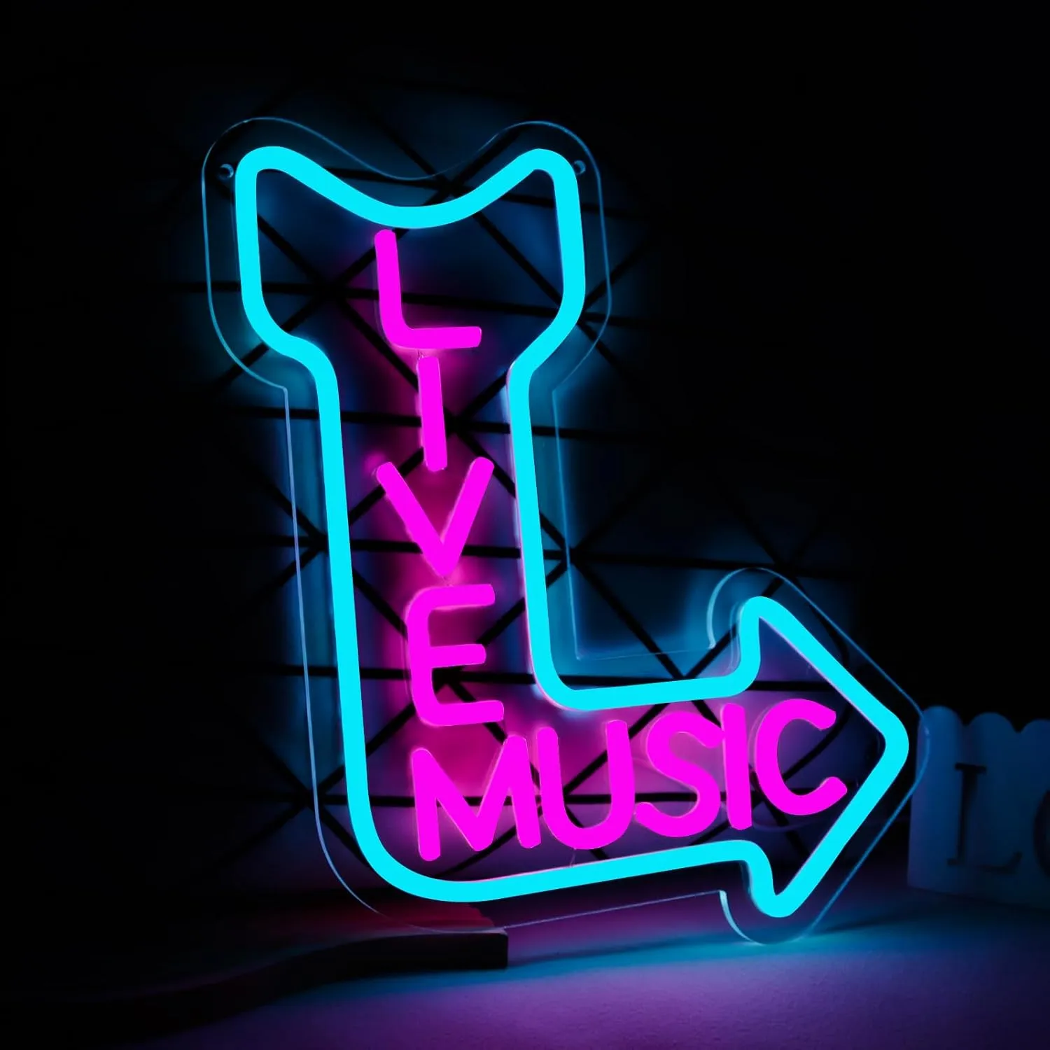 Live Music Neon Signs for Wall Decor,LED Neon Light decoration Beer,Bar,Music Studio,Bedroom,Party,Club Birthday、Christmas Gift