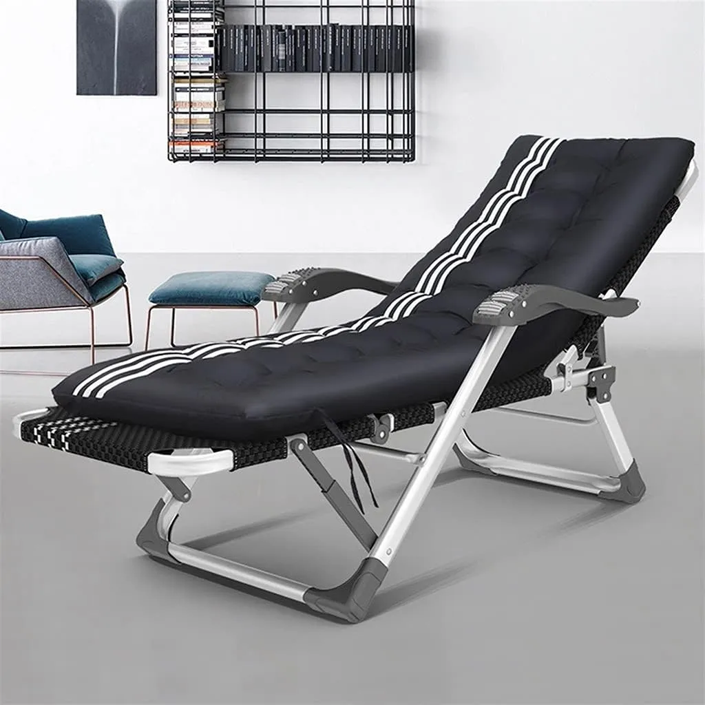Lounge Chair Chair Recliner Folding Bed Chair 15 Speed Adjustment Patio Lounge Recliner for Outdoor Deck Porch, 660lbs Weight Capacity 8992(Style1)