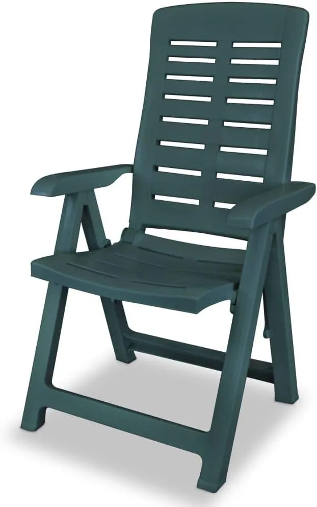Lounge Chair, Pool Chair, Reclining Patio Chairs 4 pcs, Easy to Clean Suitable for Patio, Porch, Backyard, Balcony, Garden Plastic Green