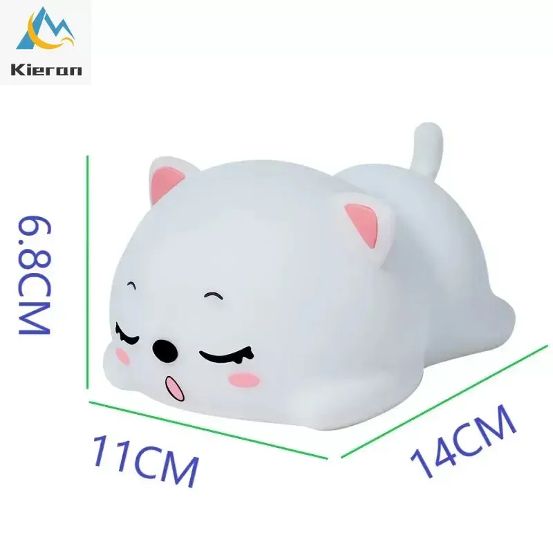 Lovely Cat LED Night Light - USB Rechargeable Touch Lamp