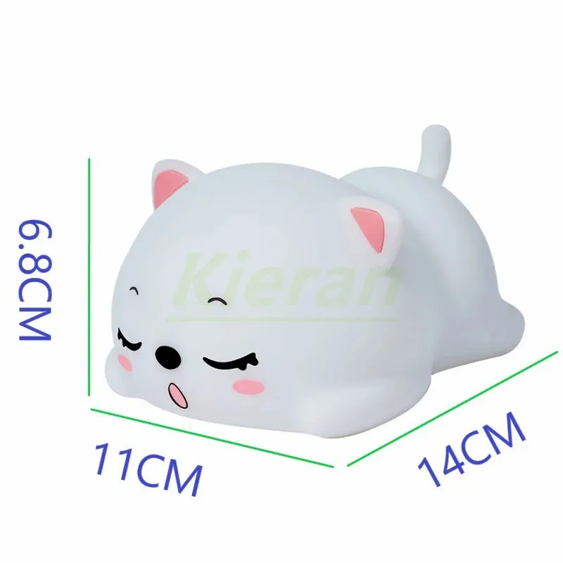 Lovely Cat LED Night Light - USB Rechargeable Touch Lamp