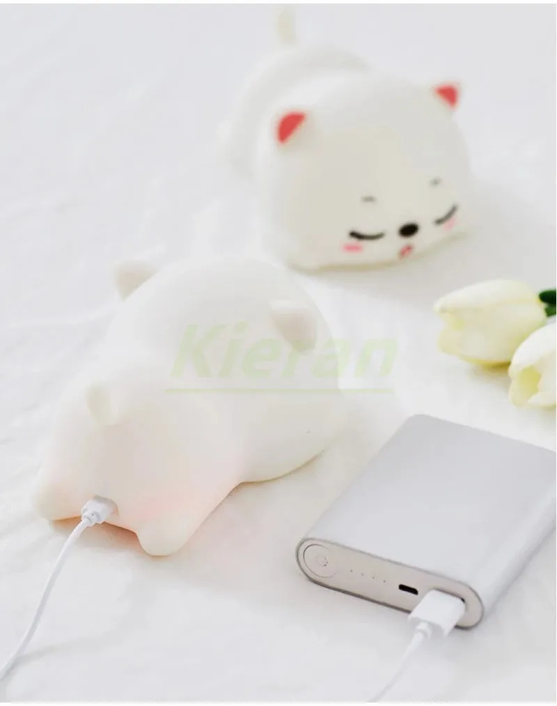 Lovely Cat LED Night Light - USB Rechargeable Touch Lamp