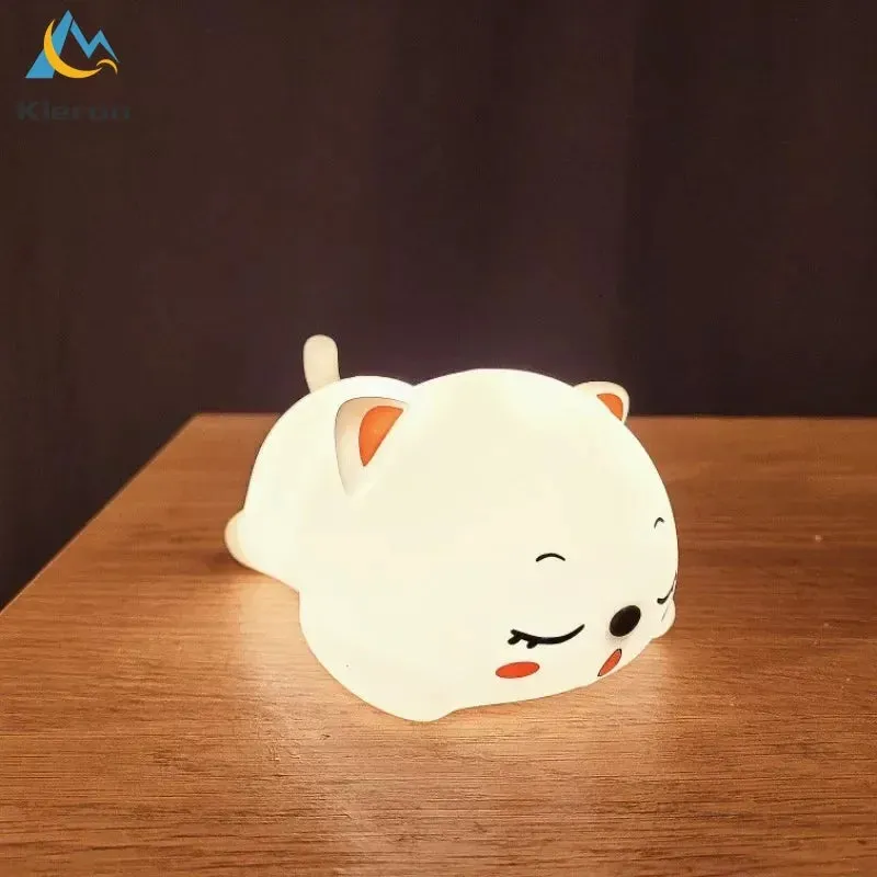 Lovely Cat LED Night Light - USB Rechargeable Touch Lamp