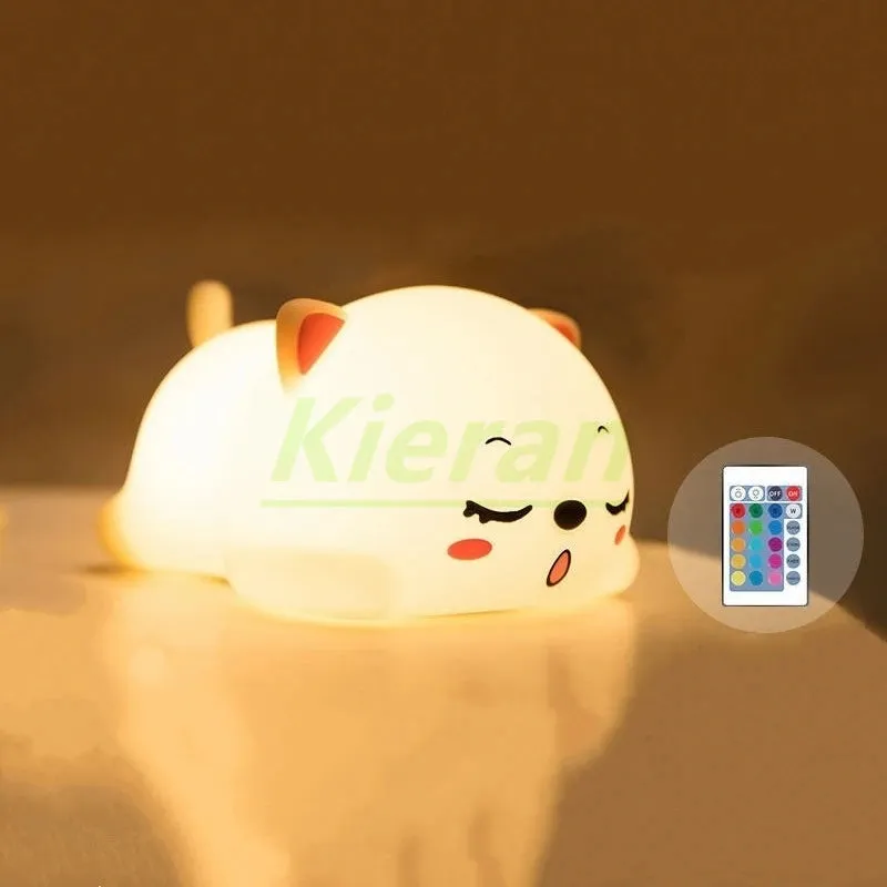 Lovely Cat LED Night Light - USB Rechargeable Touch Lamp