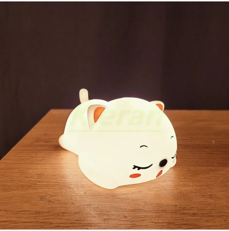 Lovely Cat LED Night Light - USB Rechargeable Touch Lamp