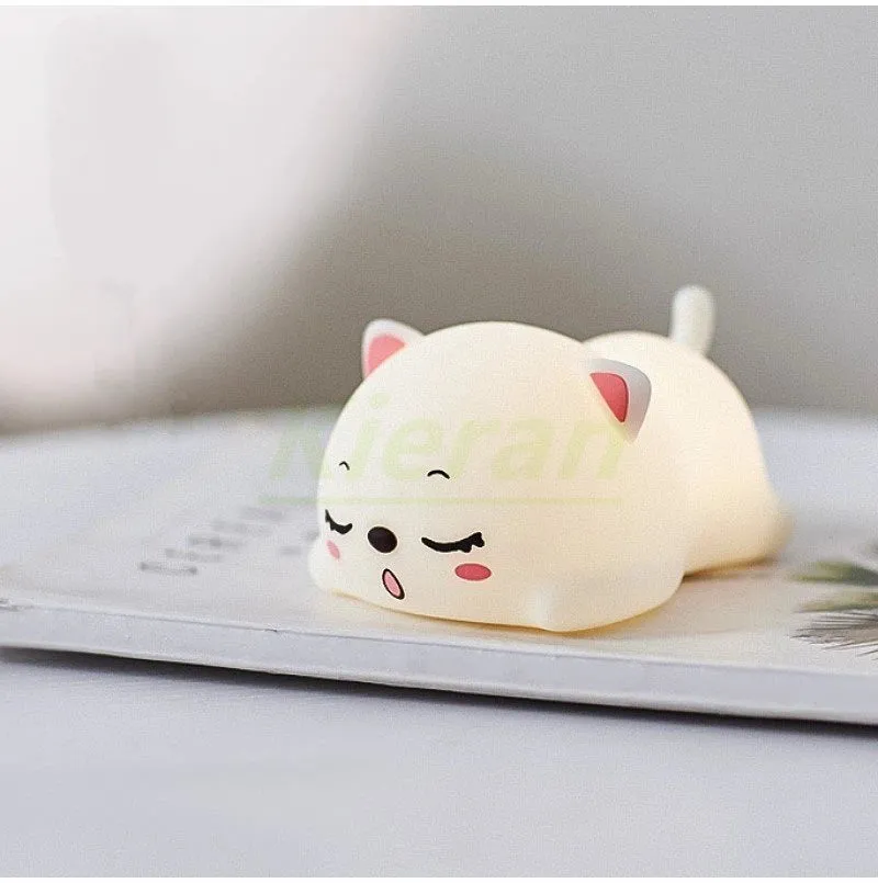 Lovely Cat LED Night Light - USB Rechargeable Touch Lamp