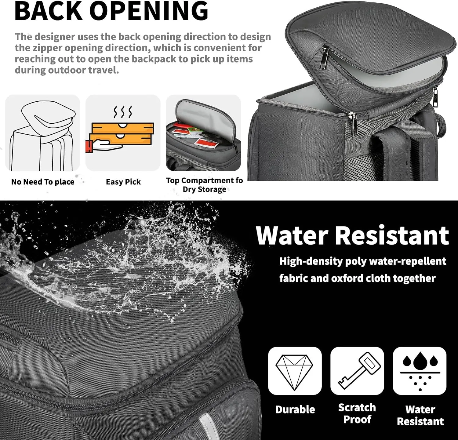 LTINVECK Cooler Backpack for Women Men,Insulated Backpack Cooler Leakproof Double Deck Work Lunchboxes Cooler Bag,Hot and Cold Thermal Backpack with Reflective Stripes