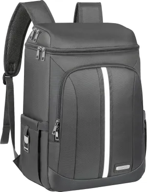 LTINVECK Cooler Backpack for Women Men,Insulated Backpack Cooler Leakproof Double Deck Work Lunchboxes Cooler Bag,Hot and Cold Thermal Backpack with Reflective Stripes
